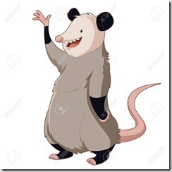 Cartoon smiling Opossum